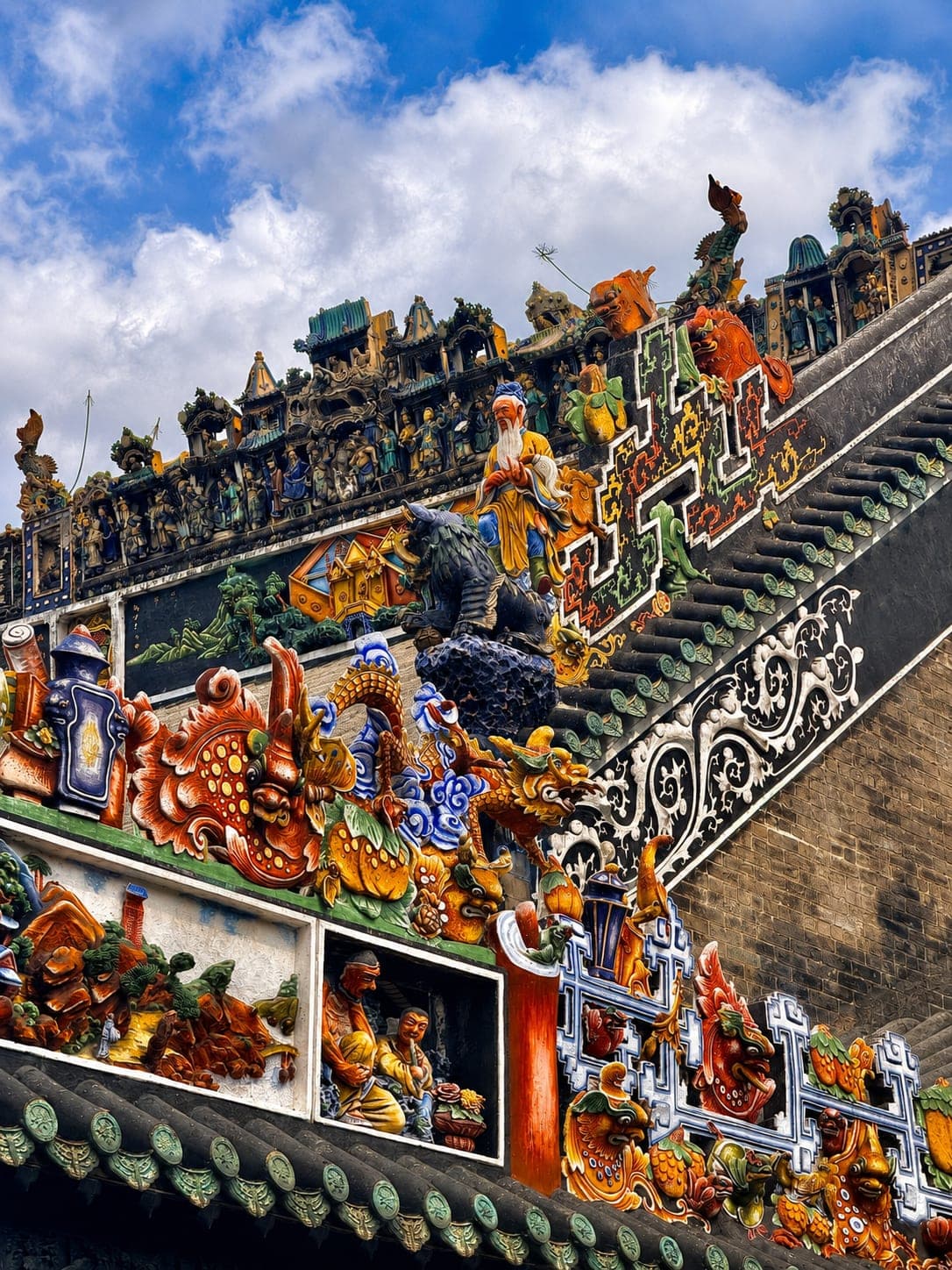 Carved eaves of the Chen Clan Ancestral Hall, a peak of Lingnan-style architecture in Guangzhou