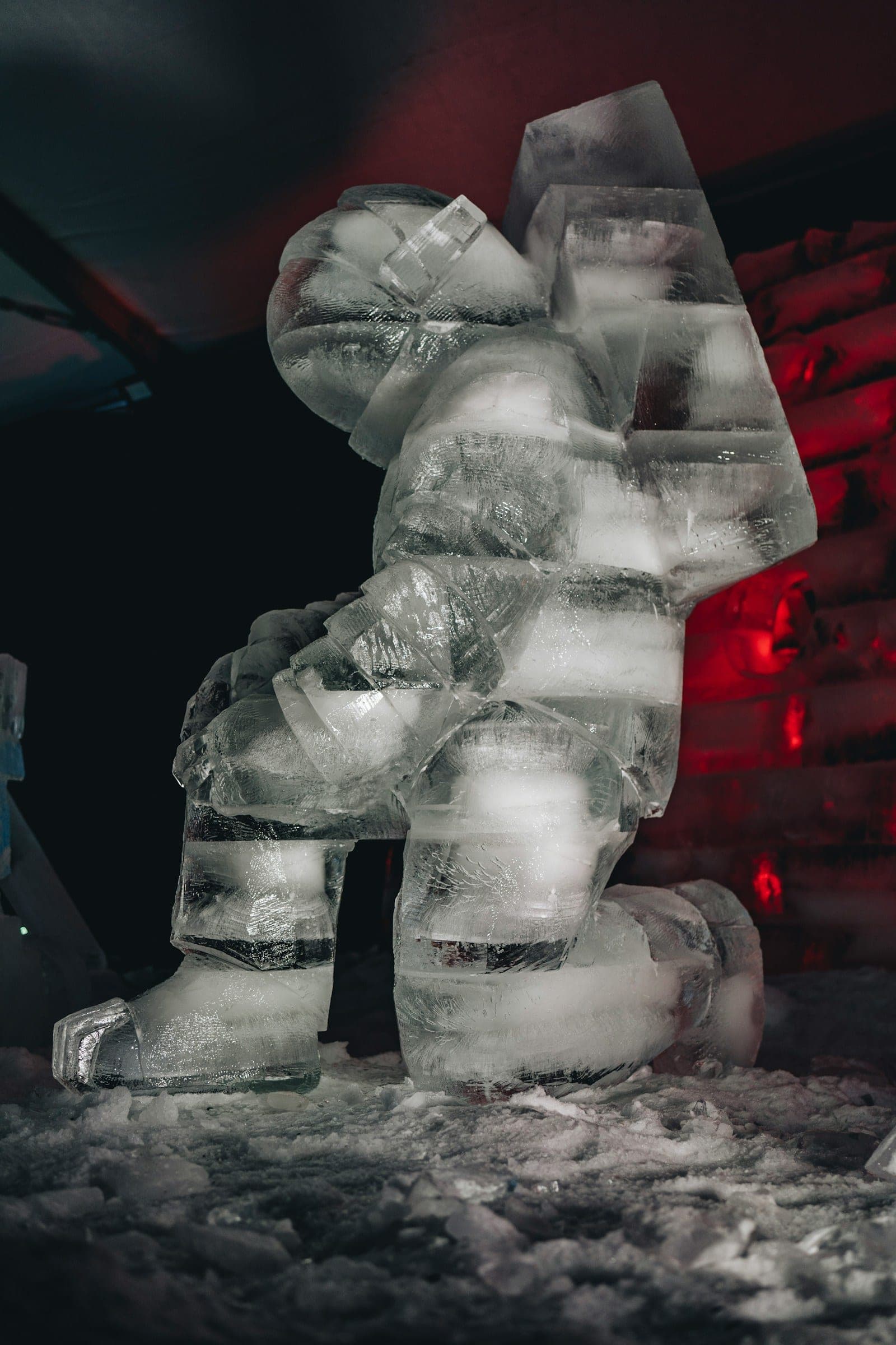 Harbin Ice and Snow World, illuminated ice sculptures at night