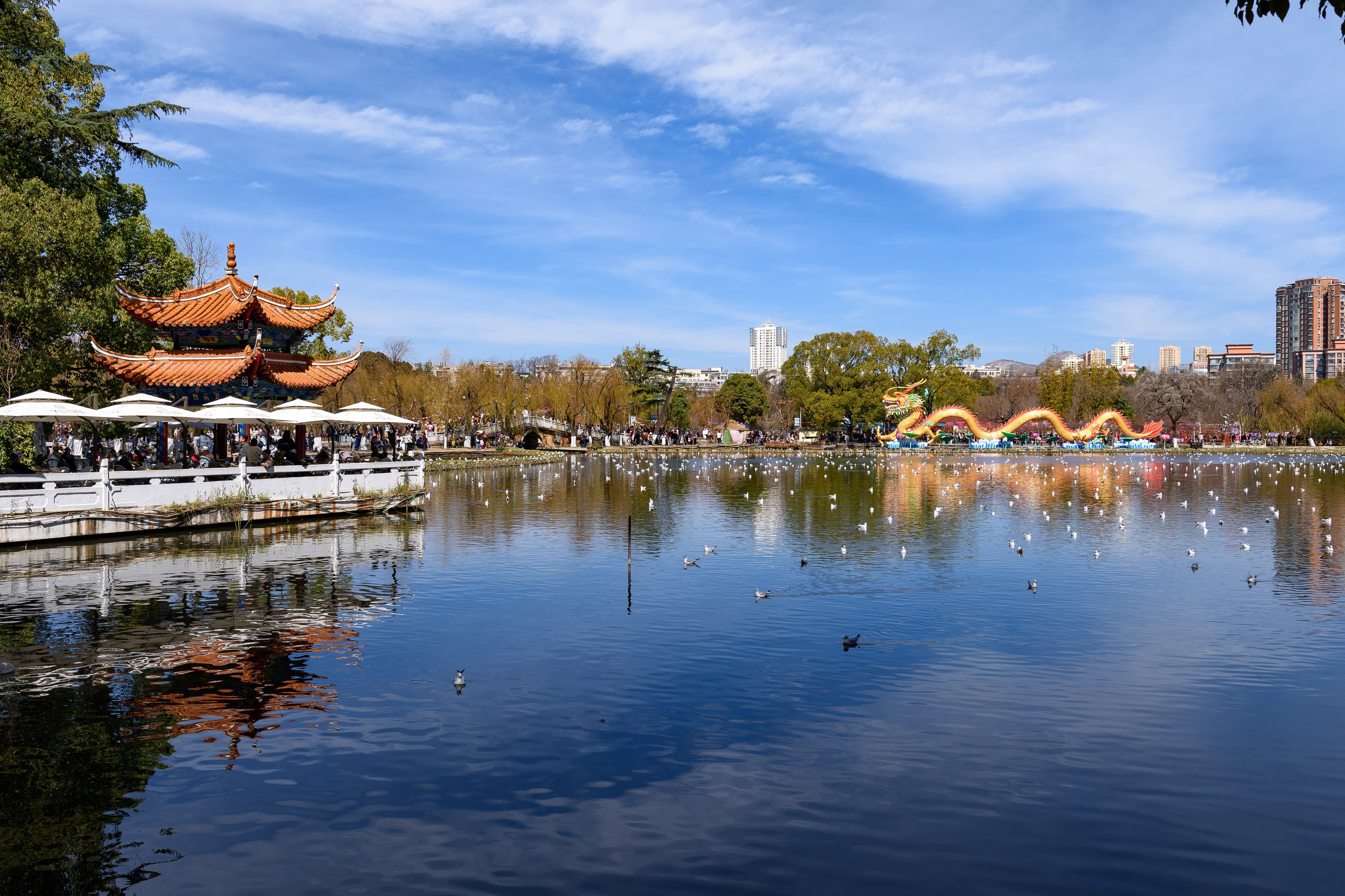 Southeast view of Cuihu Park (Green Lake), Kunming
