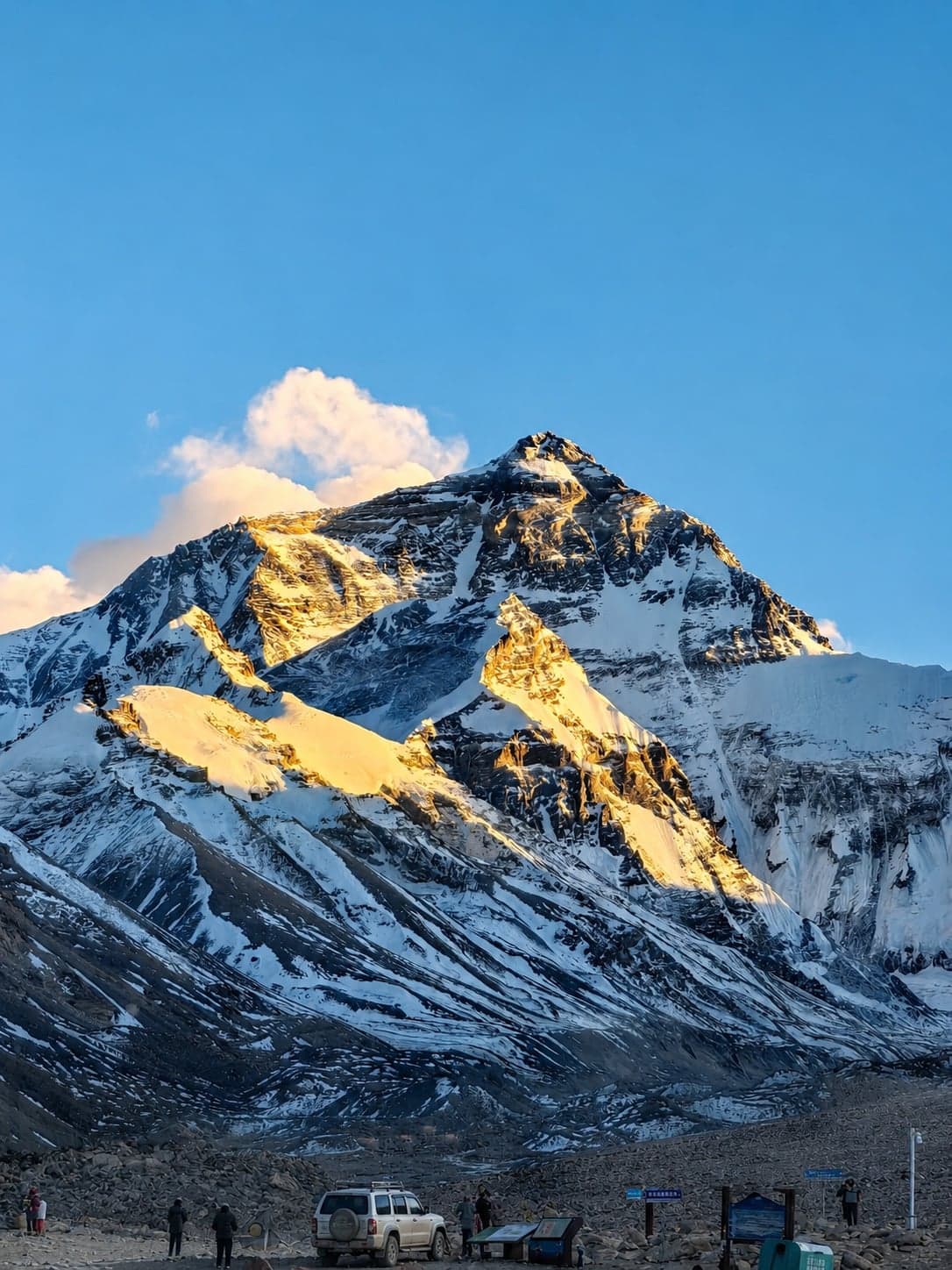 The north face of Everest from Rongbuk Base Camp at 5,200 metres, Tibet