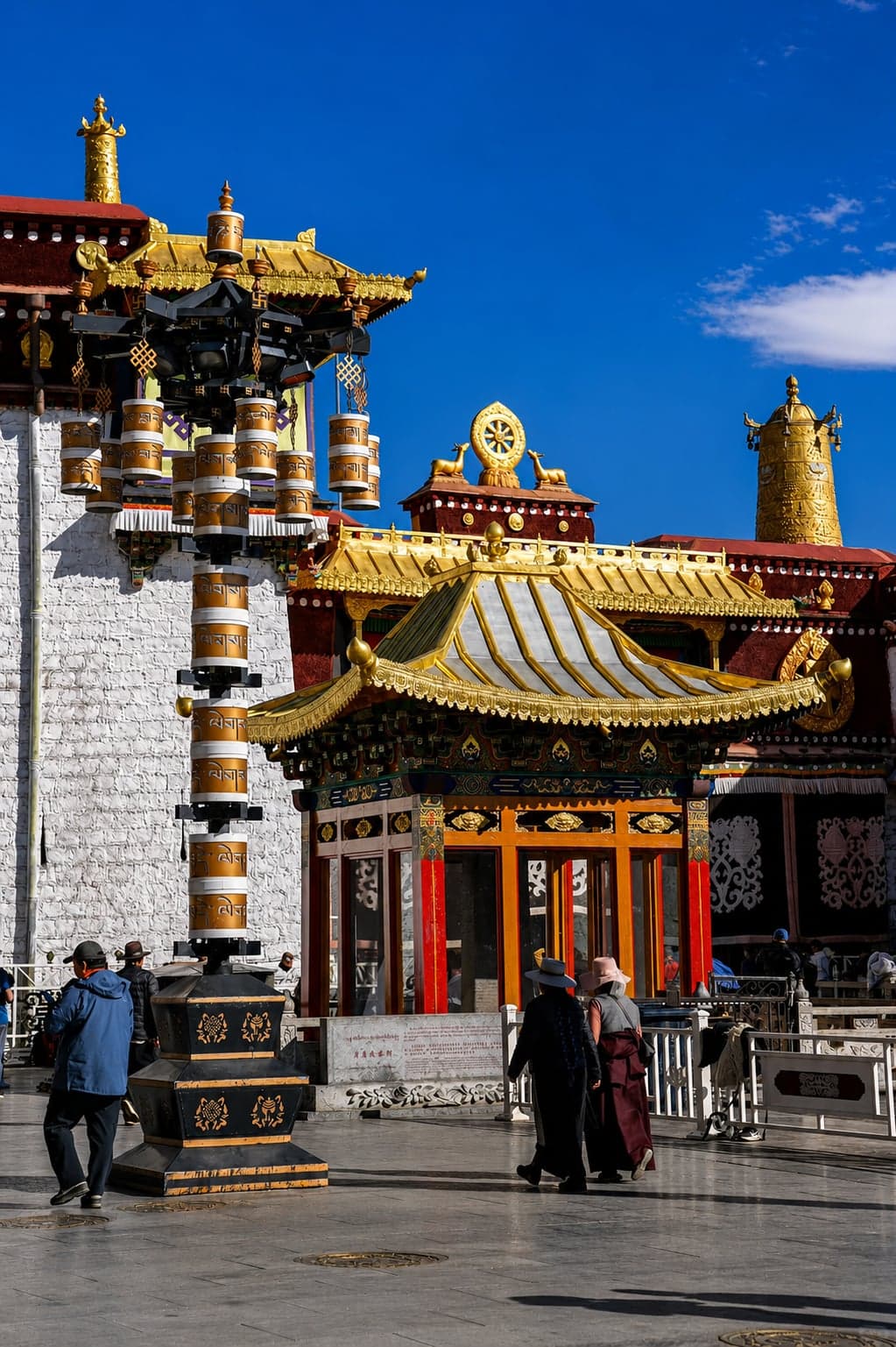 The gilded roof of the Jokhang Temple above the Barkhor square, central Lhasa