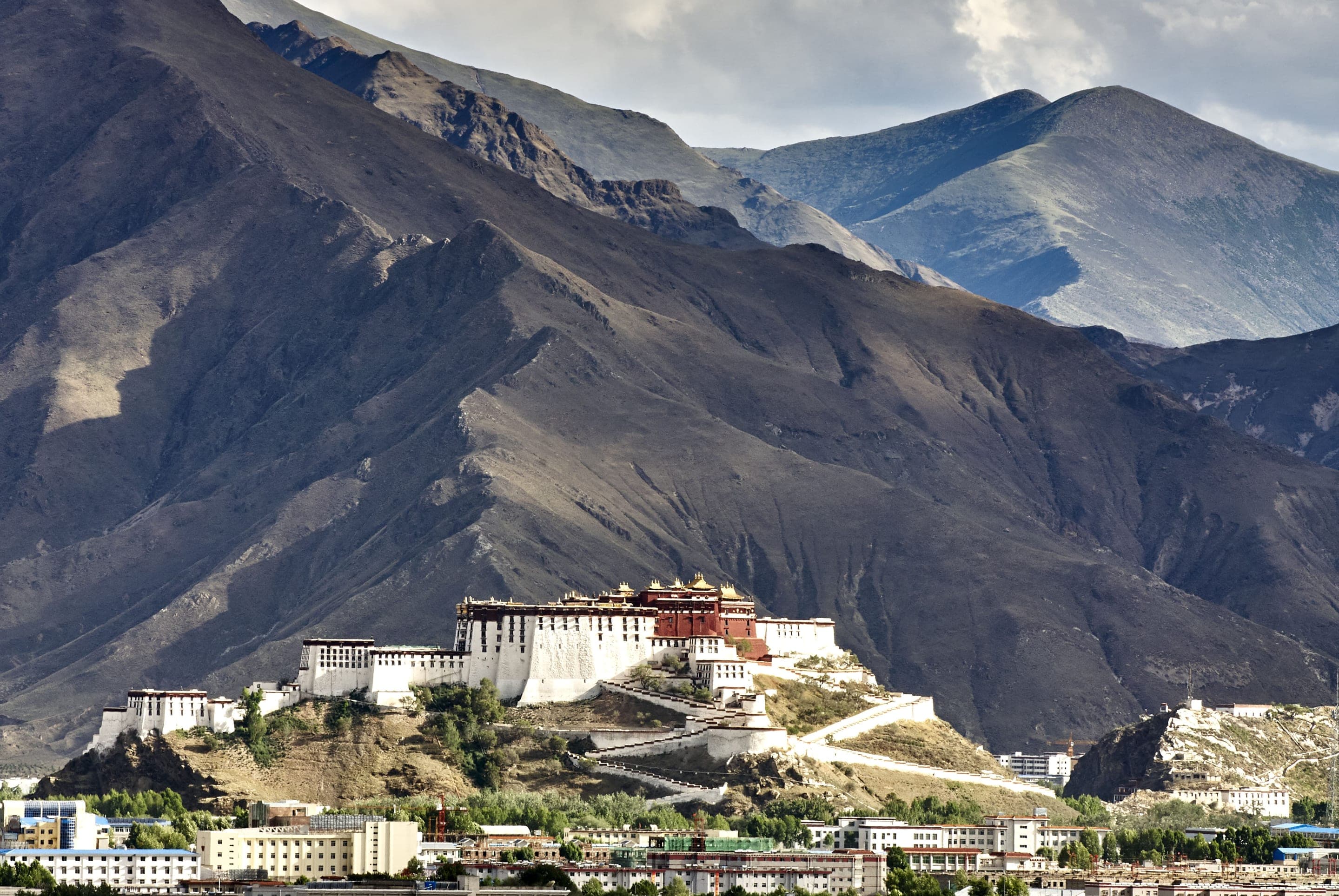 View of the Potala Palace and surrounding mountains, Lhasa