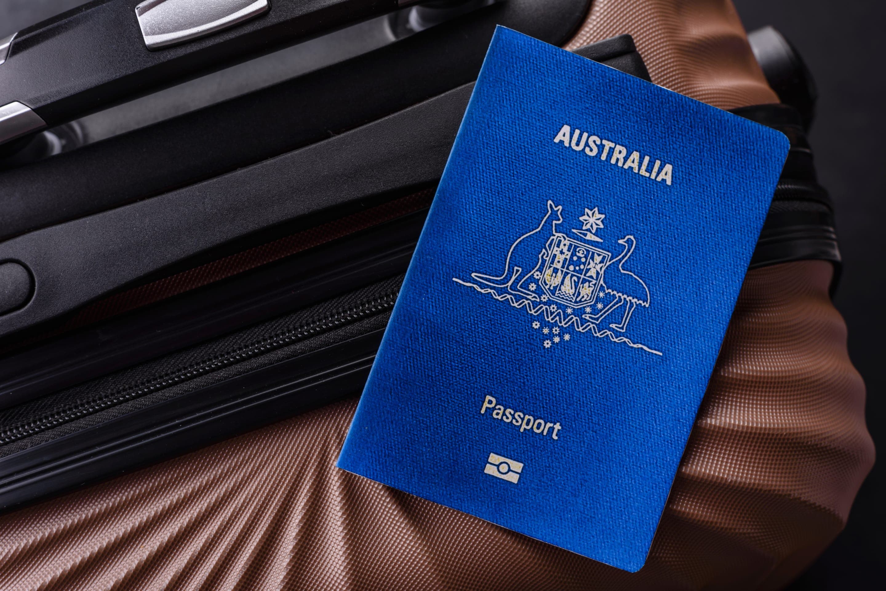 An Australian passport on a desk