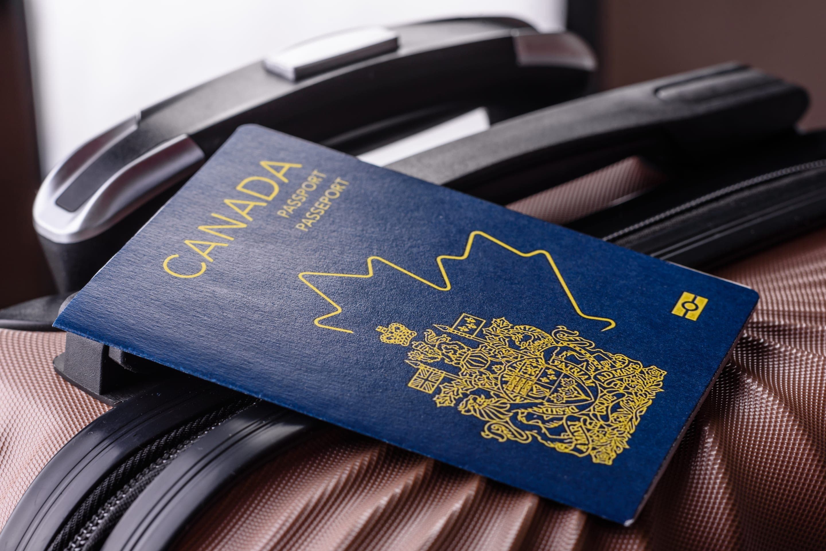 A Canadian passport on a desk