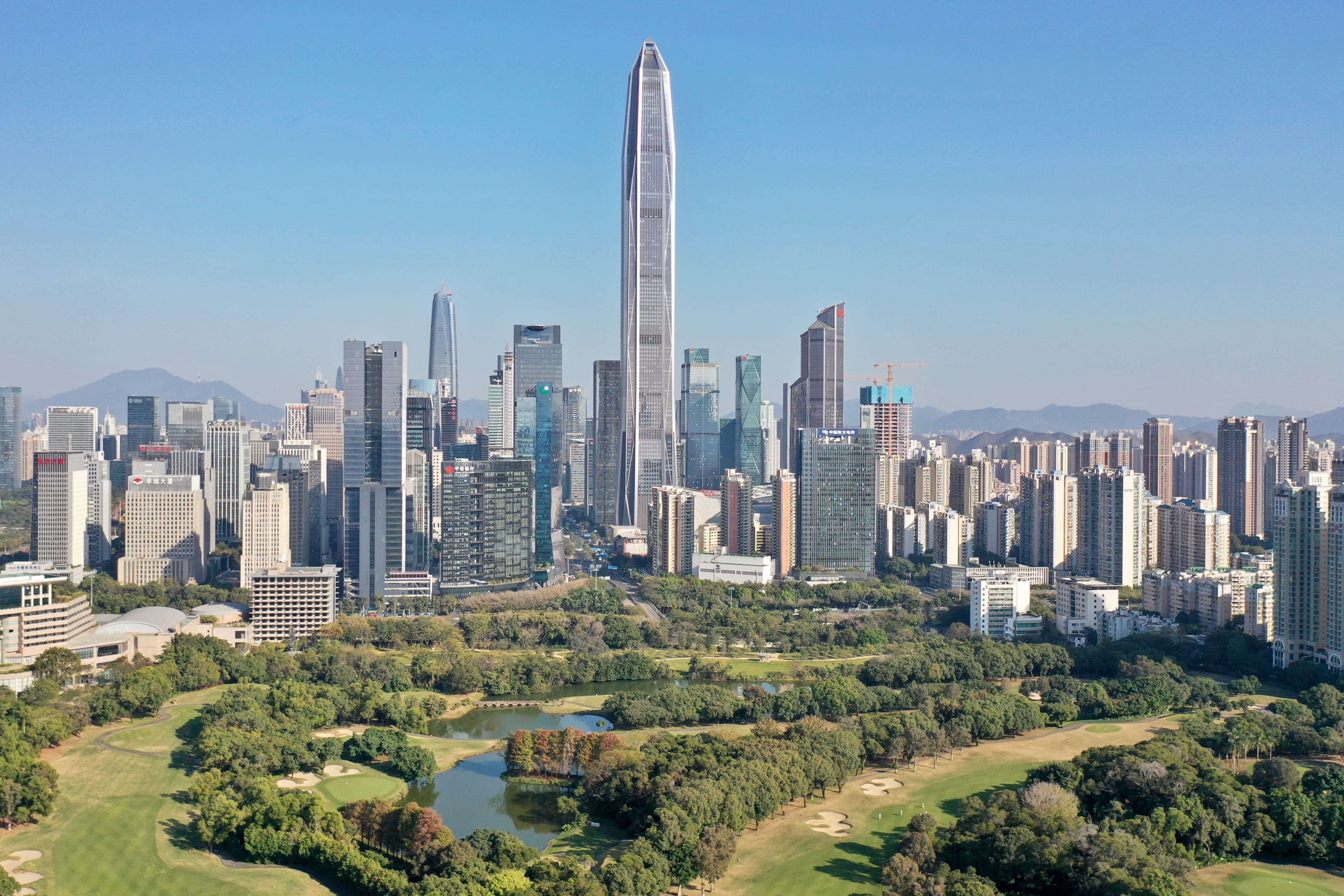 Aerial view of the Futian CBD, Shenzhen