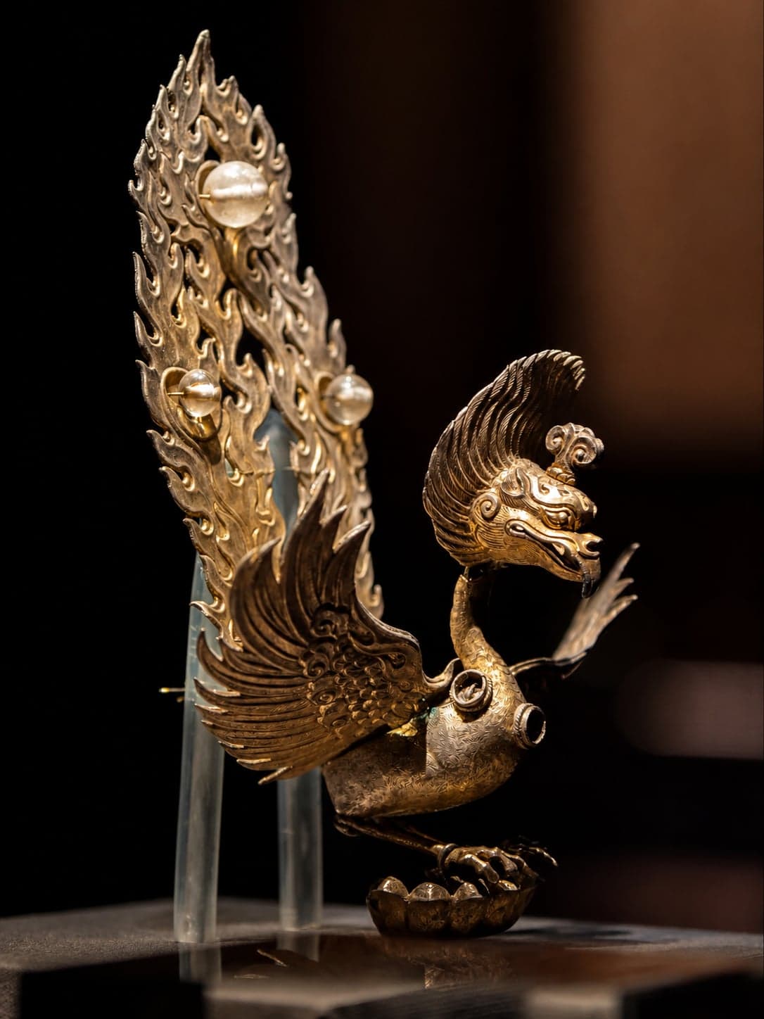 The Warring States Ox-Tiger Bronze Table from Jiangchuan Lijiashan on display in the Dian Kingdom galleries of the Yunnan Provincial Museum, Kunming