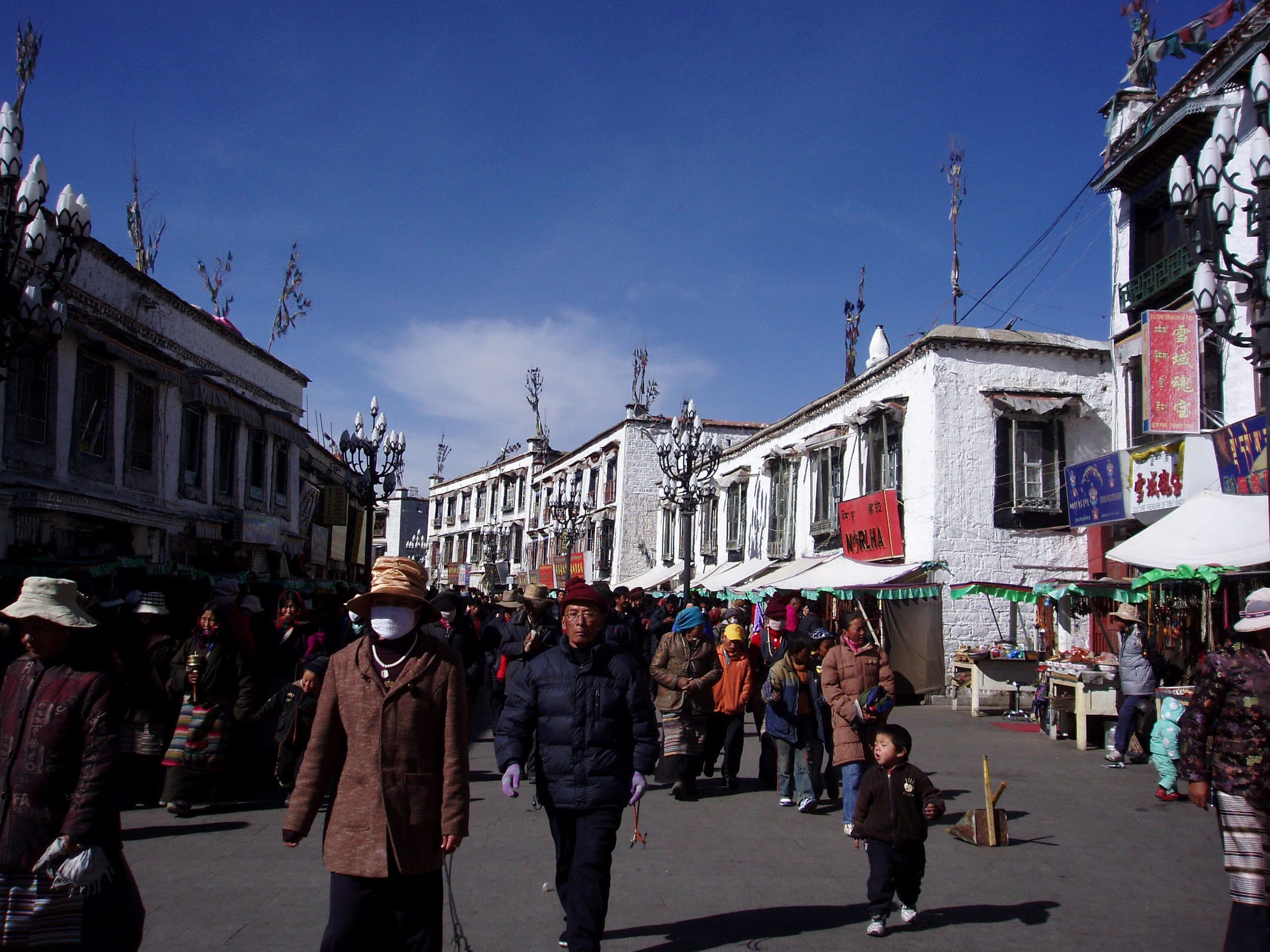 The Barkhor pilgrimage circuit in winter, Lhasa