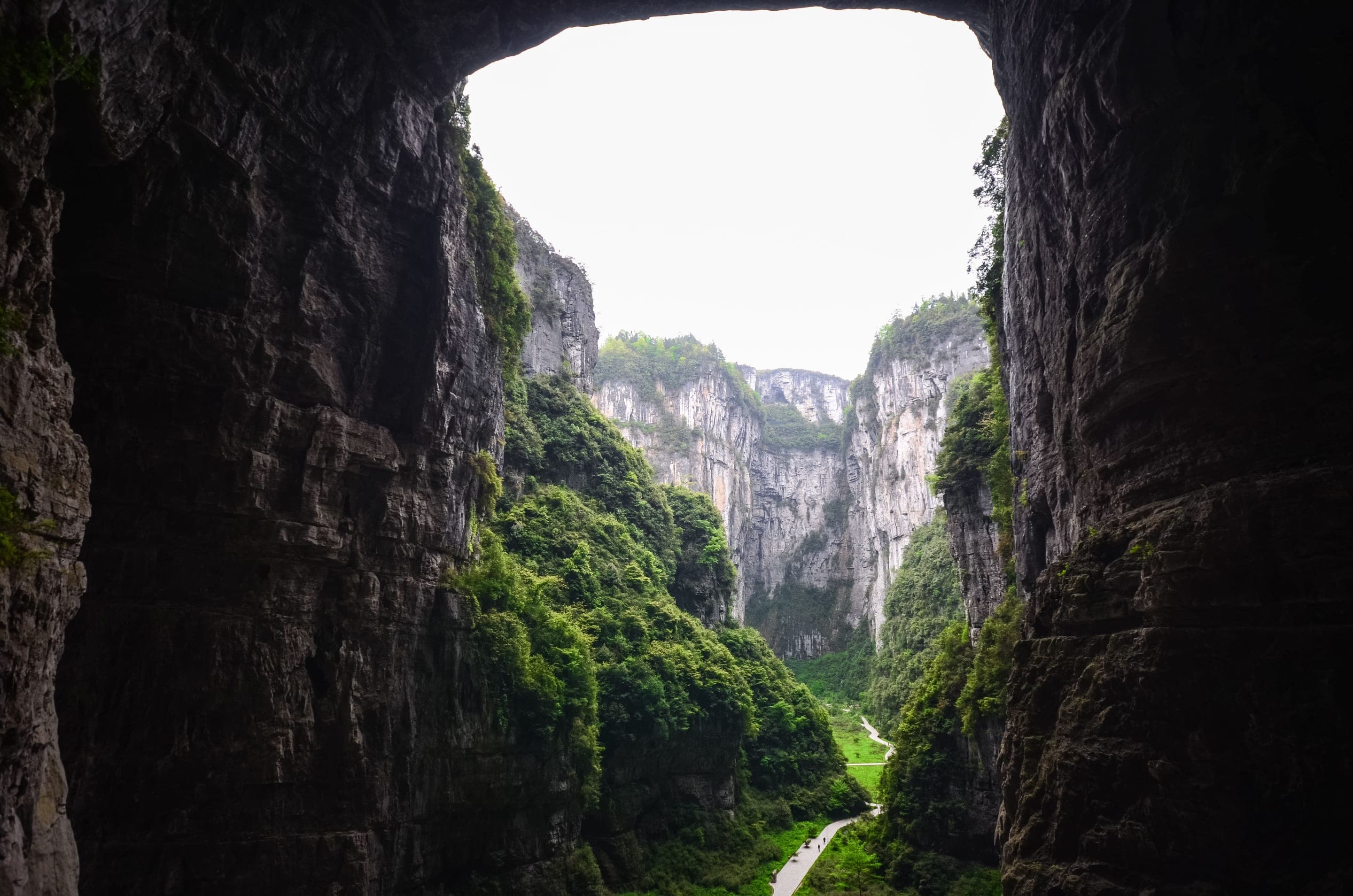 The three natural bridges at Wulong Karst, UNESCO World Heritage site, near Chongqing